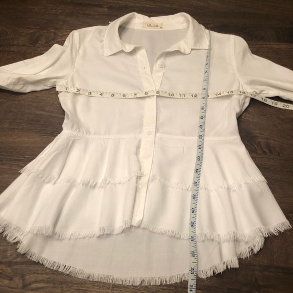 Bella Dahl Layered Peplum White Shirt - Picture 7 of 8